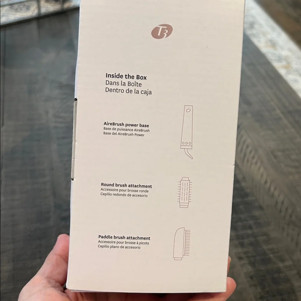 T3 Airebrush Duo Hot Air Brush in White with Rose Gold Accents